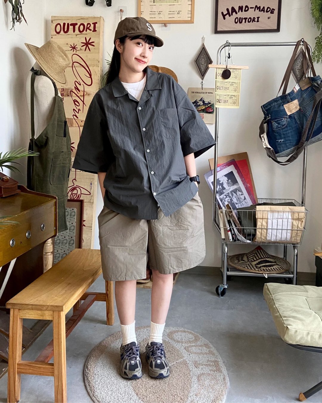ルーズキューバカラー半袖シャツ B06041