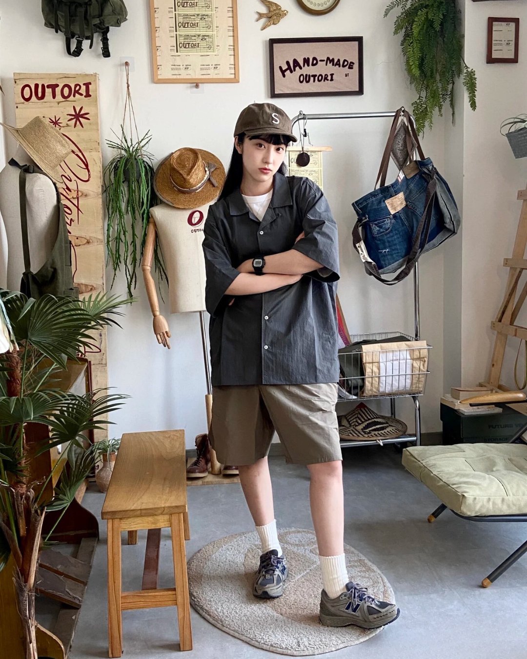 ルーズキューバカラー半袖シャツ B06041