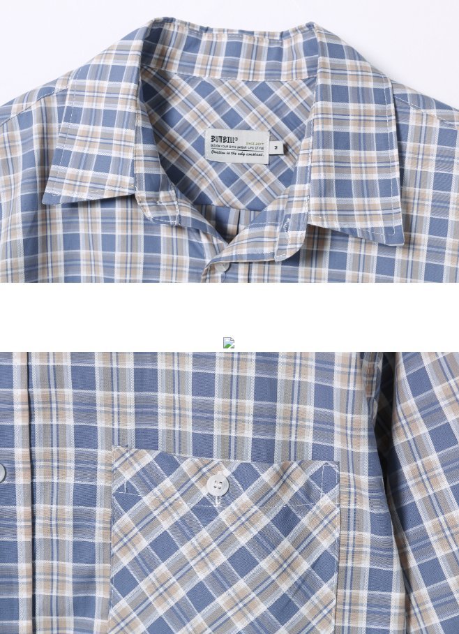 POCKET PLAID SHORT SLEEVE SHIRT B49992