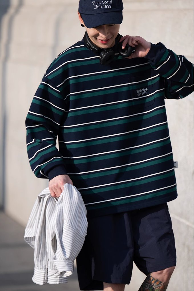 ボーダー長袖ルーズTシャツ B27282