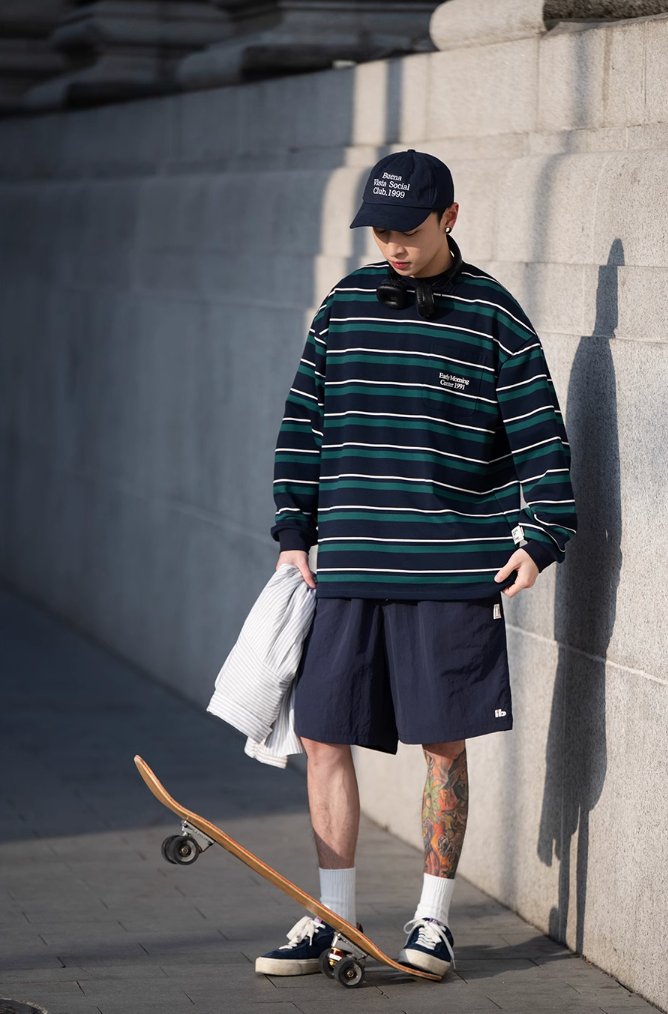 ボーダー長袖ルーズTシャツ B27282