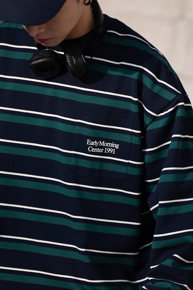 ボーダー長袖ルーズTシャツ B27282
