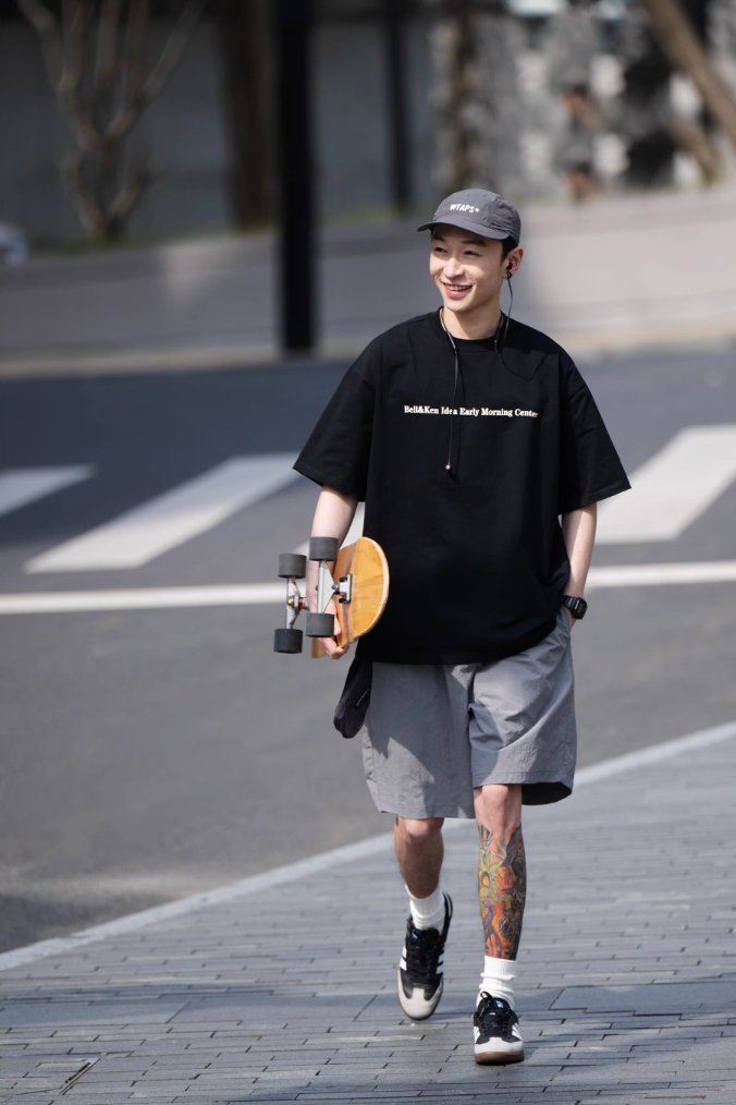 コットンヘビー300g ラウンドネックルーズ半袖Tシャツ B04197