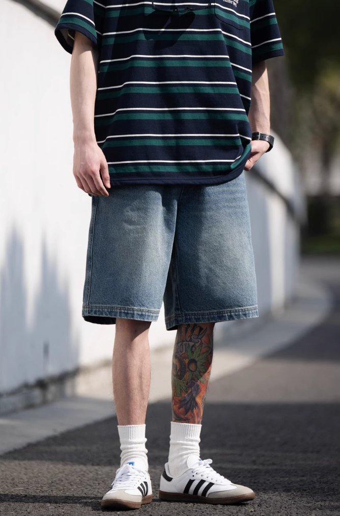 レトロウォッシュドストレートパンツ B04200