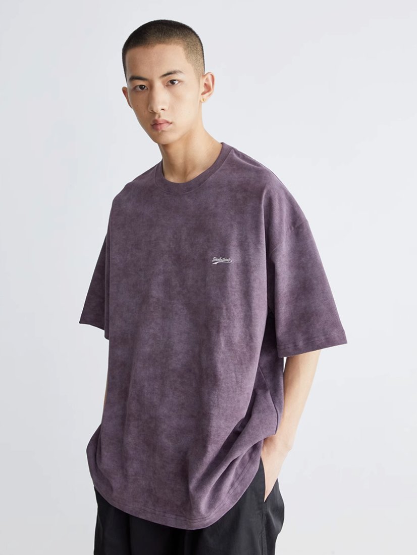 絞り染め刺繍半袖Tシャツ V07237
