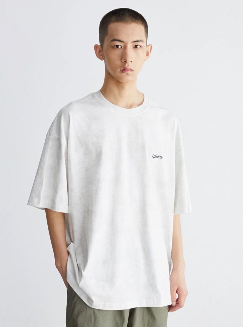 絞り染め刺繍半袖Tシャツ V07237