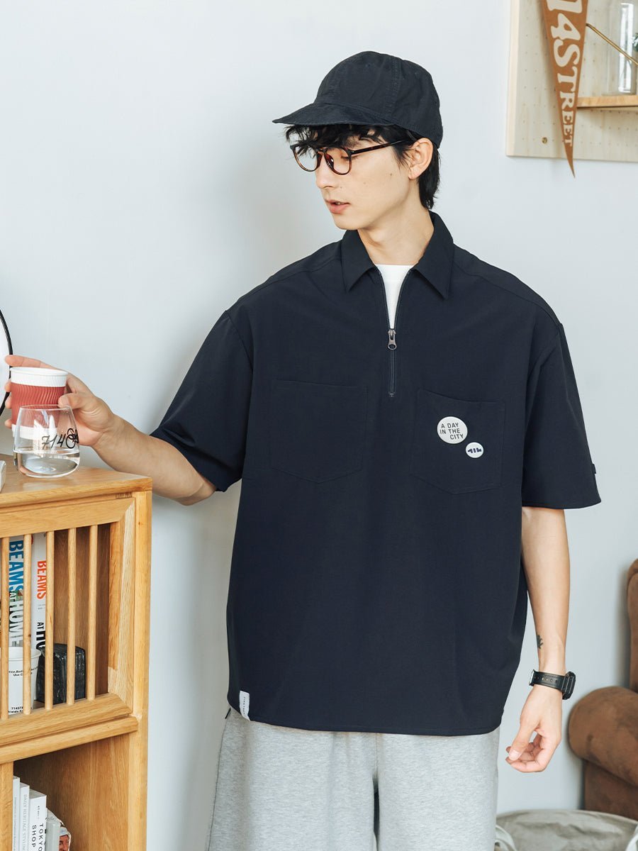 SHORT SLEEVE WORK ZIP POLO SHIRT S75752