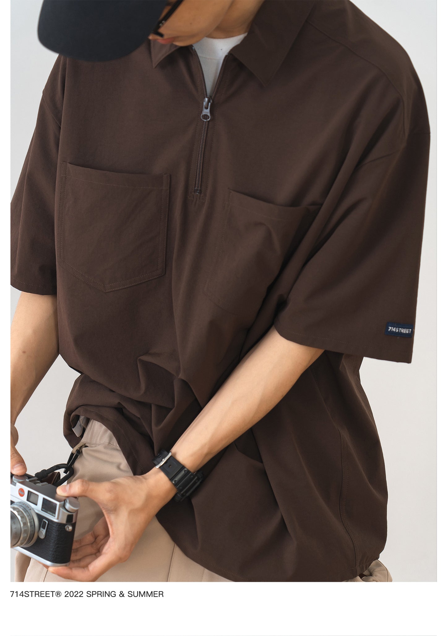 SHORT SLEEVE WORK ZIP POLO SHIRT S75752