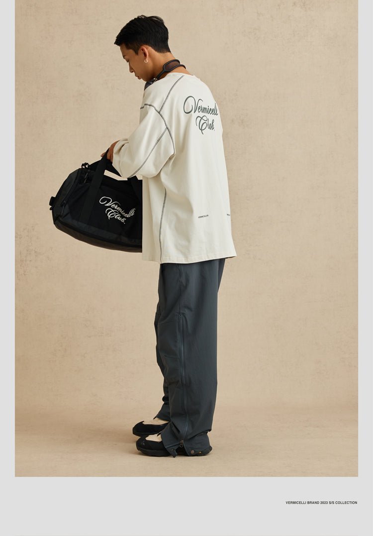 SPORTS STYLE LOOSE-FITTING LONG-SLEEVED T-SHIRT V47885