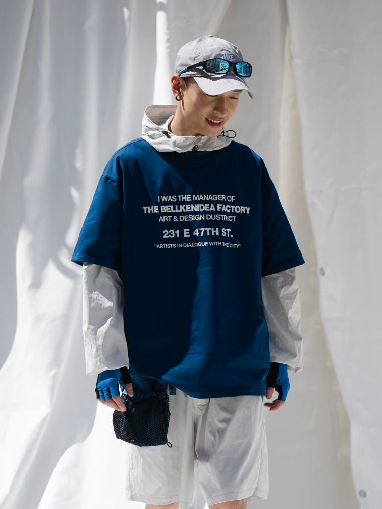 BELLKENIDEAアメリカンヴィンテージレタープリントデザインセンスシンプル人気万能ルーズ半袖Tシャツ夏 B08069