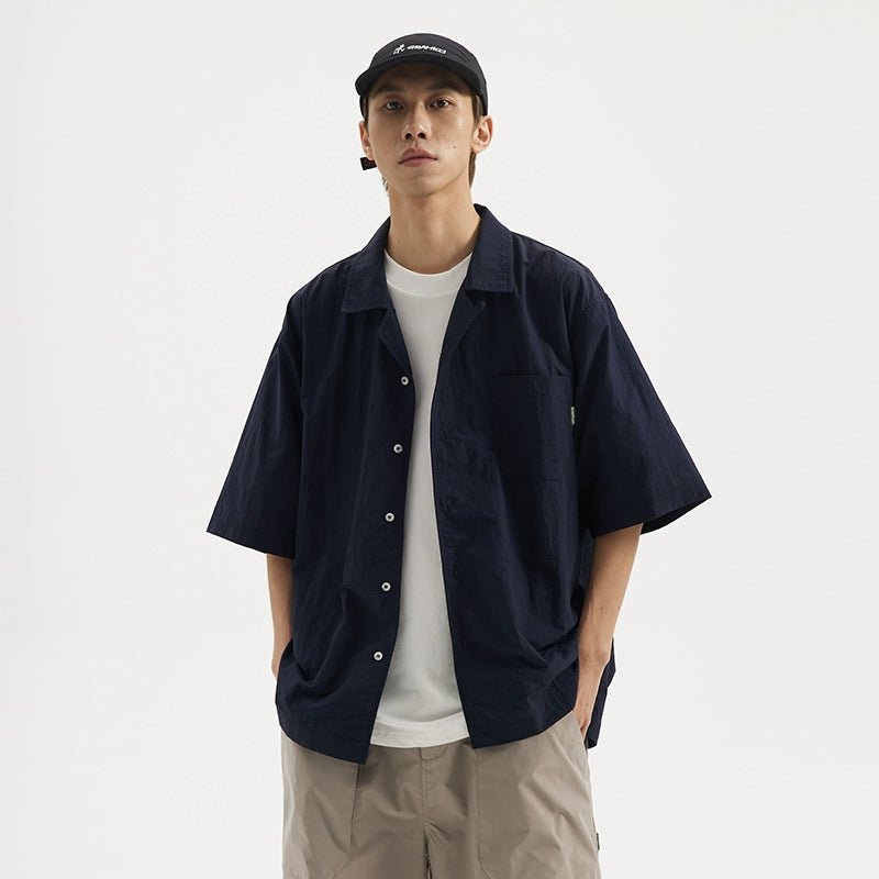ルーズキューバカラー半袖シャツ B06041
