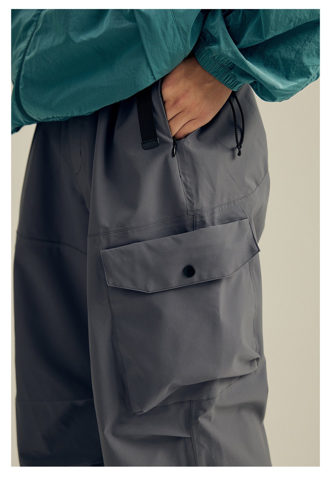 PLEATED ADJUSTABLE LEG WORK PANTS WATERPROOF N39044