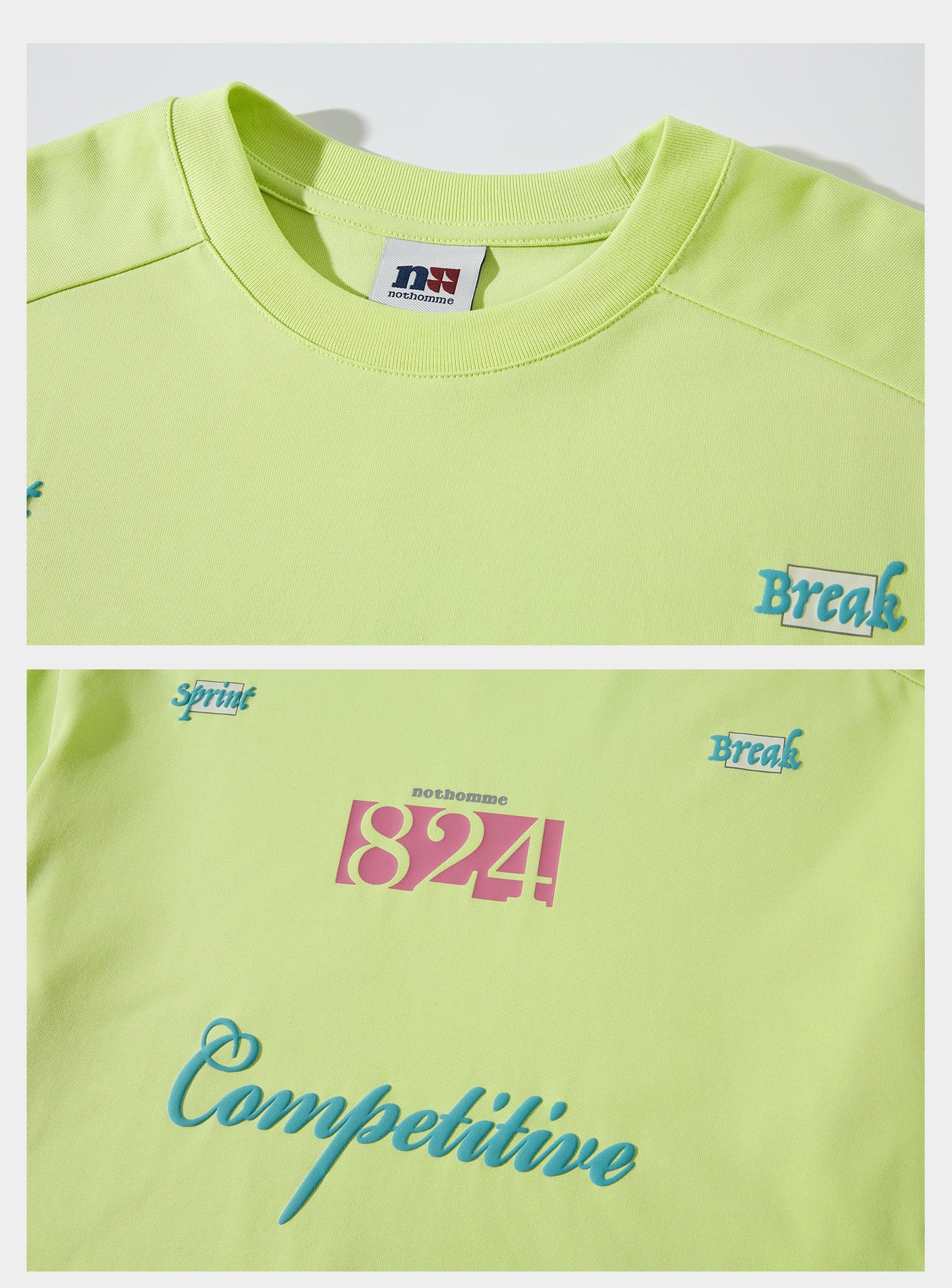 吸湿発散性コントラストレタープリントルーズ半袖Tシャツ N08175