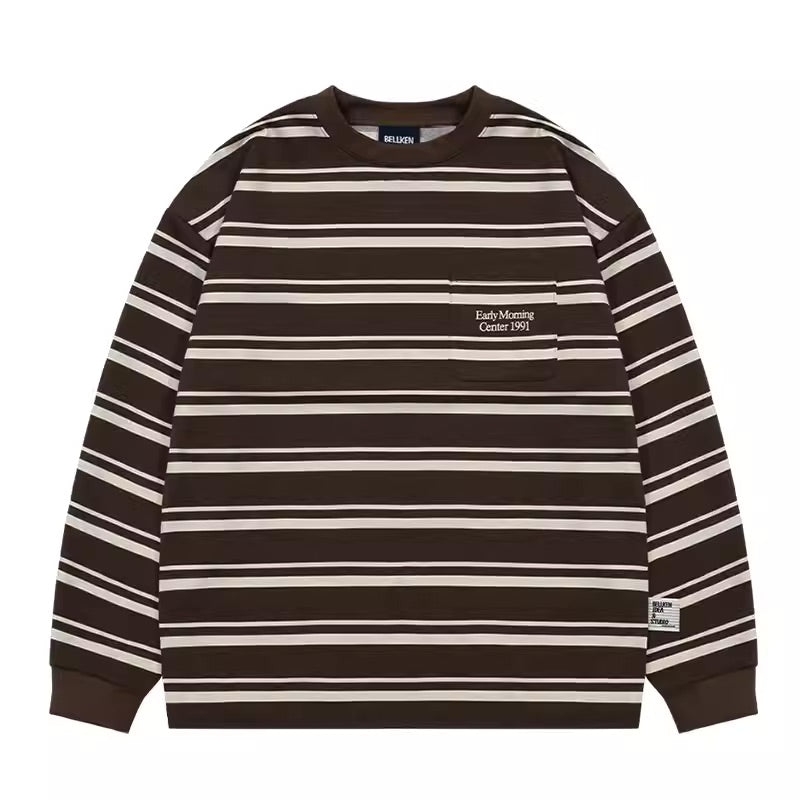 ボーダー長袖ルーズTシャツ B27282