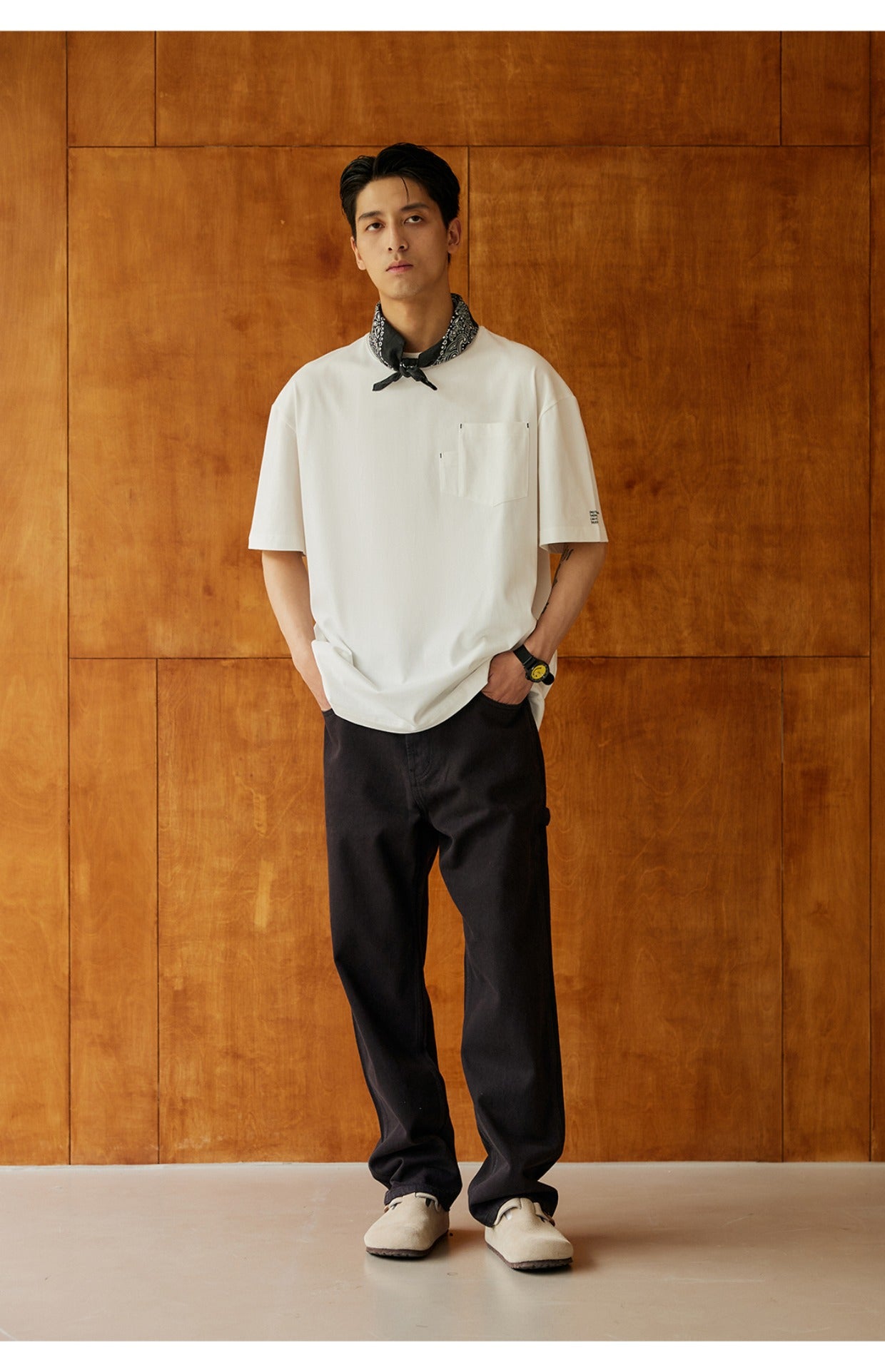 POCKET CUFF PRINT DESIGN SHORT SLEEVE N29921