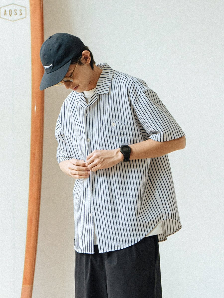 STRIPED SHORT SLEEVE SHIRT S12166