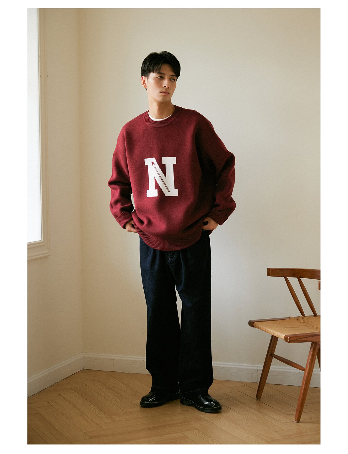 N WORD LOGO KNIT SWEATER N31210