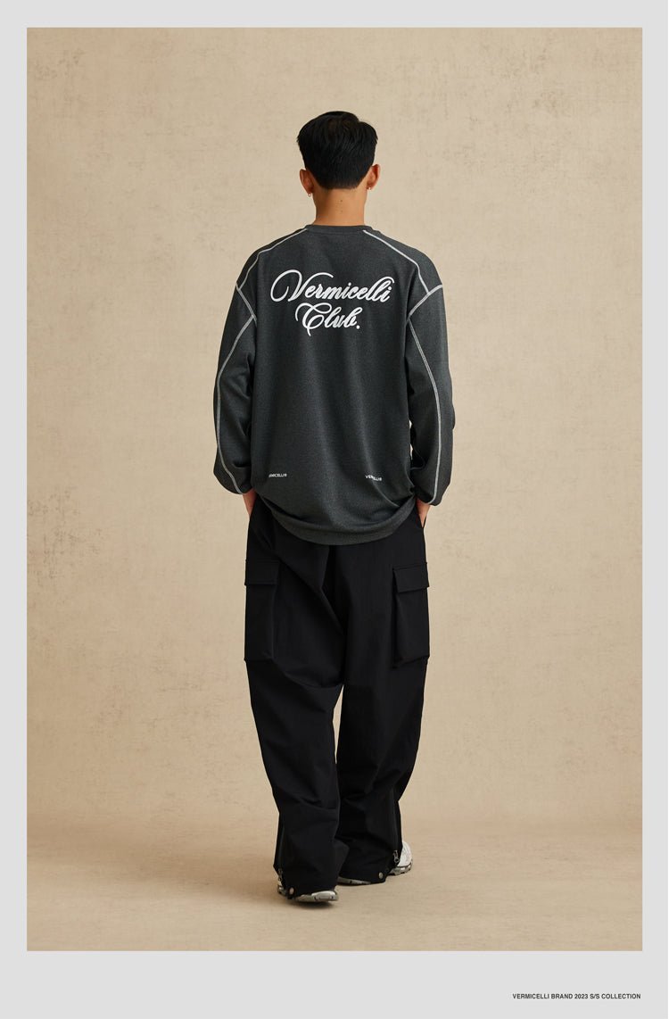 SPORTS STYLE LOOSE-FITTING LONG-SLEEVED T-SHIRT V47885
