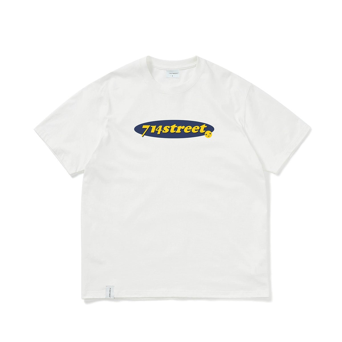 レトロテキストロゴプリント半袖Tシャツ S61110