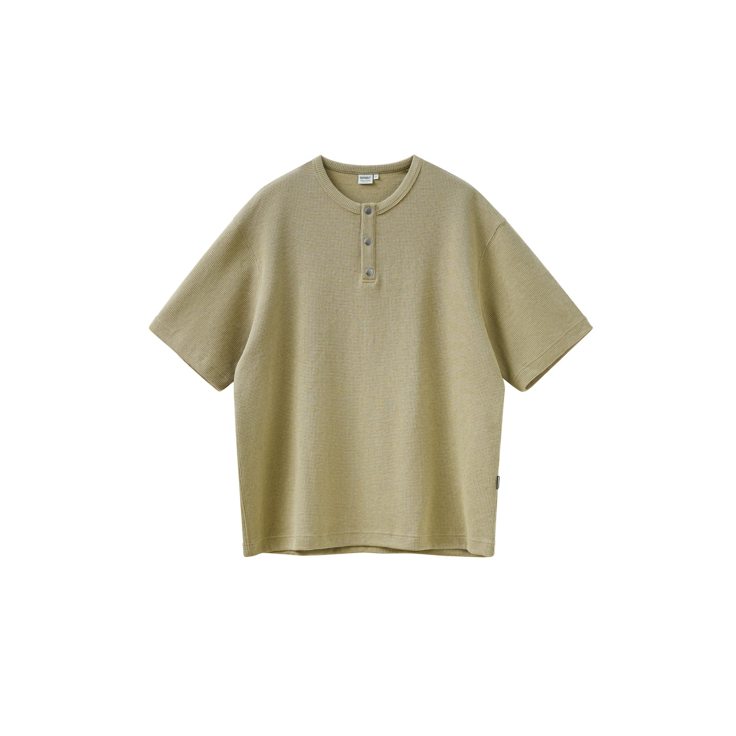ヘンリーカラービンテージワッフル半袖Tシャツ B04093
