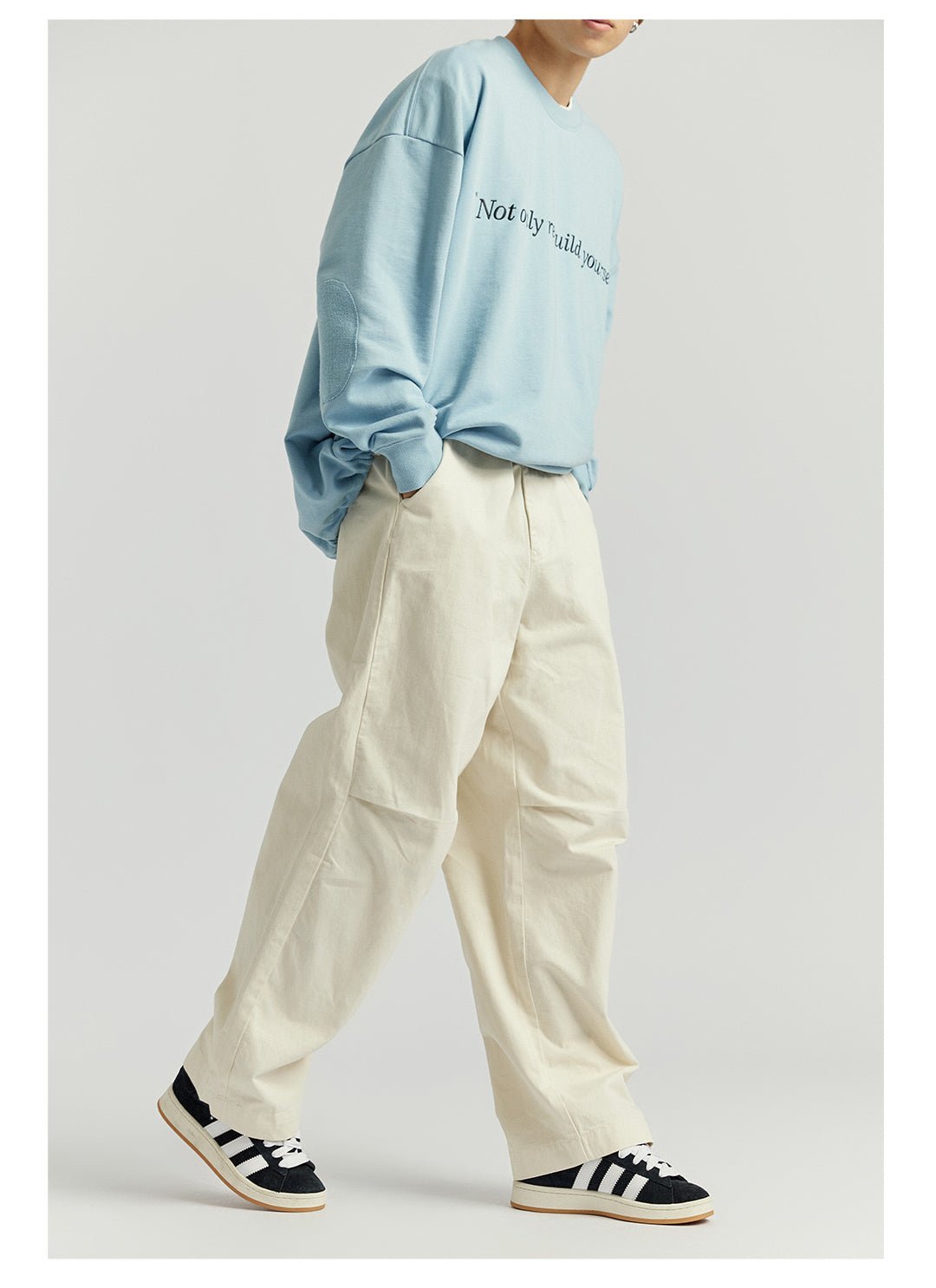 KNEE-PLEATED WASHED PANTS N00332