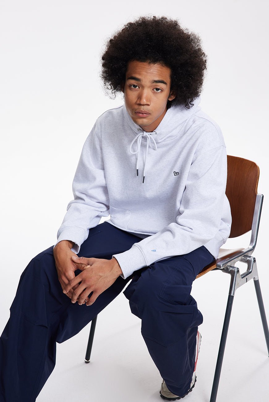 PLAIN BASIC LONG-SLEEVED PULLOVER HOODIE B37381