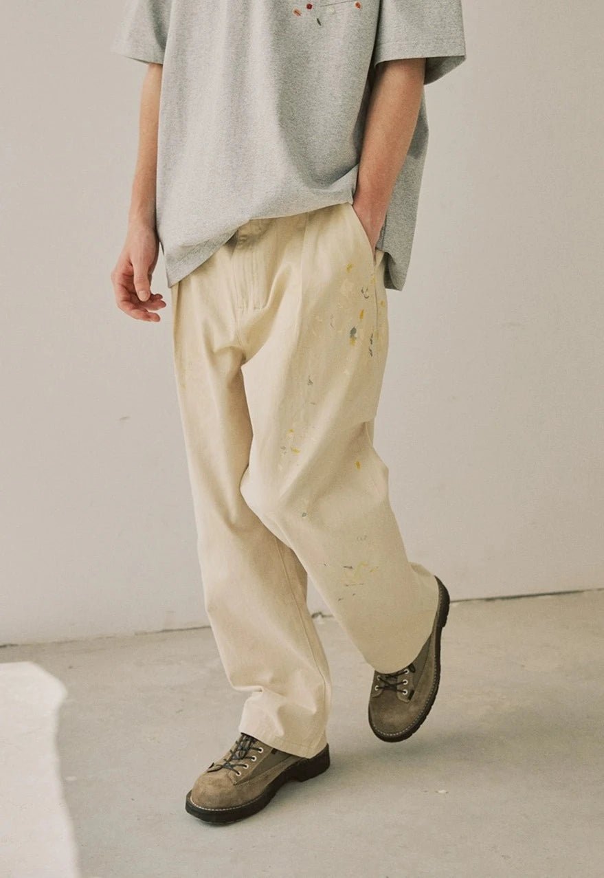 イントスプラッシュインクディストレストストレートパンツ N051411