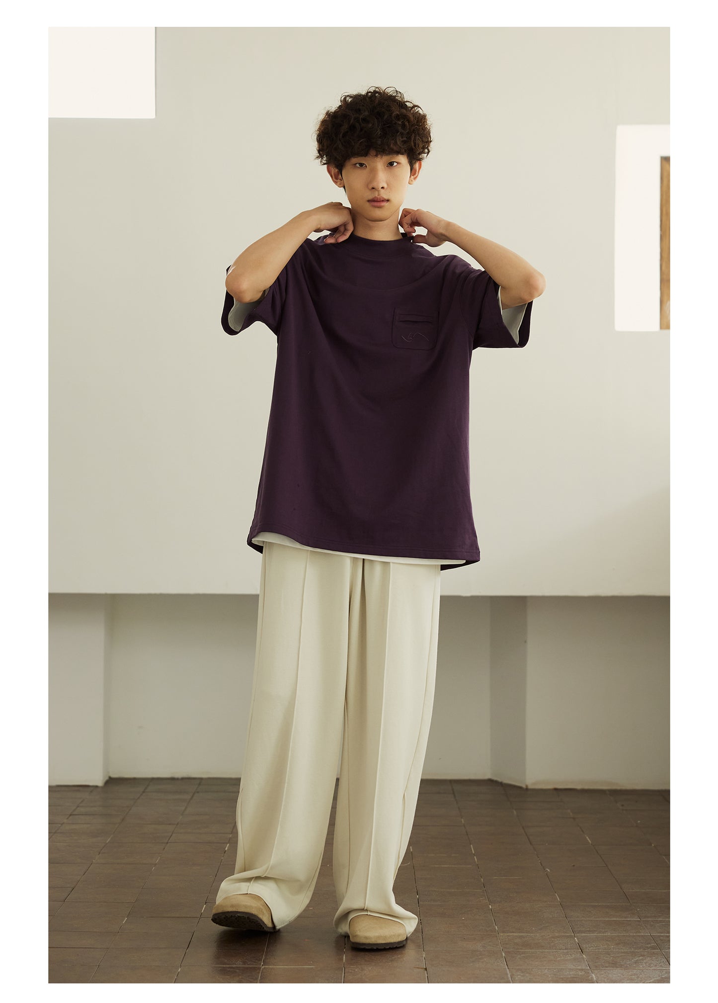 LOOSE ROUND NECK SHORT SLEEVE T-SHIRT L66312