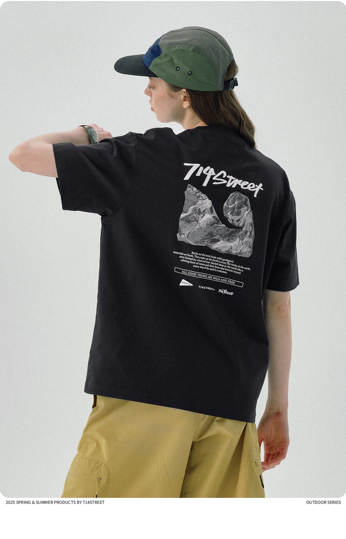 速乾性ロックプリントクールフィーリング半袖TシャツS050112