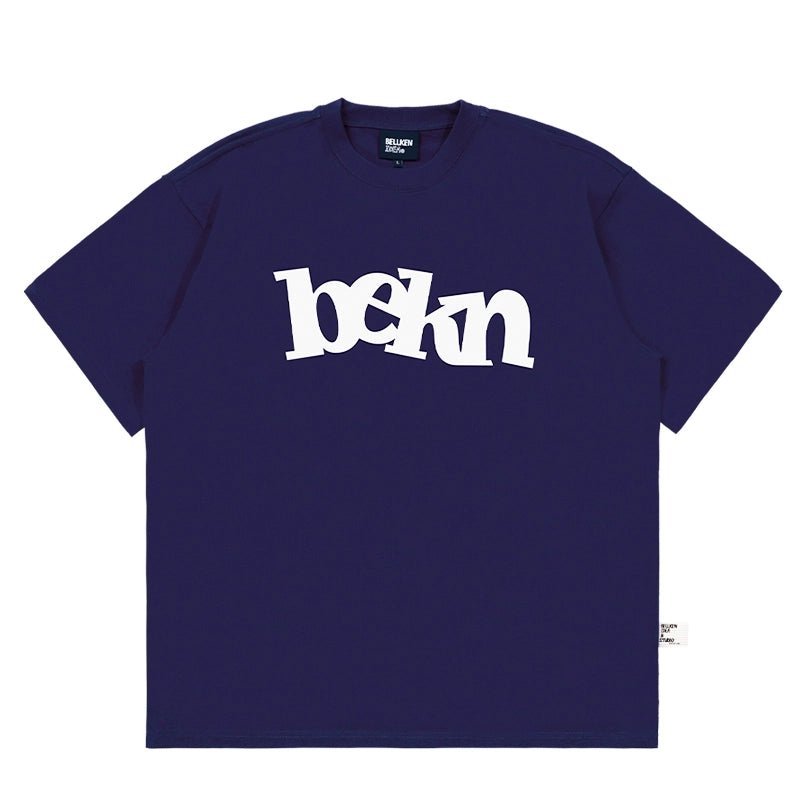 300gコットンシンプルプリント半袖ルーズ無地Tシャツ B04195