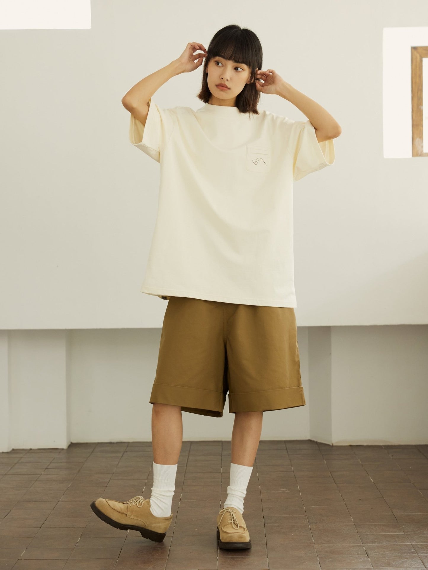 LOOSE ROUND NECK SHORT SLEEVE T-SHIRT L66312