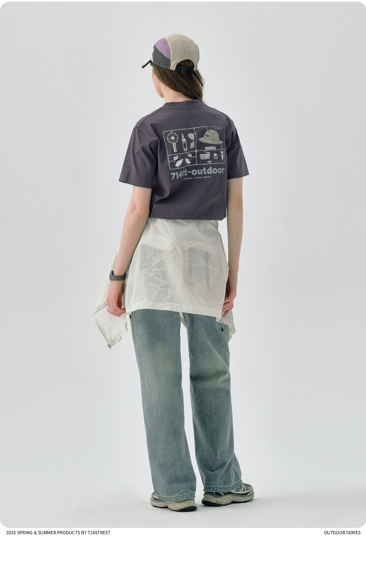 アンチリンクルアウトドアギアプリント半袖Tシャツ S05019