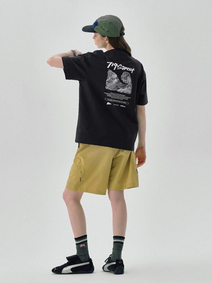 速乾性ロックプリントクールフィーリング半袖TシャツS050112