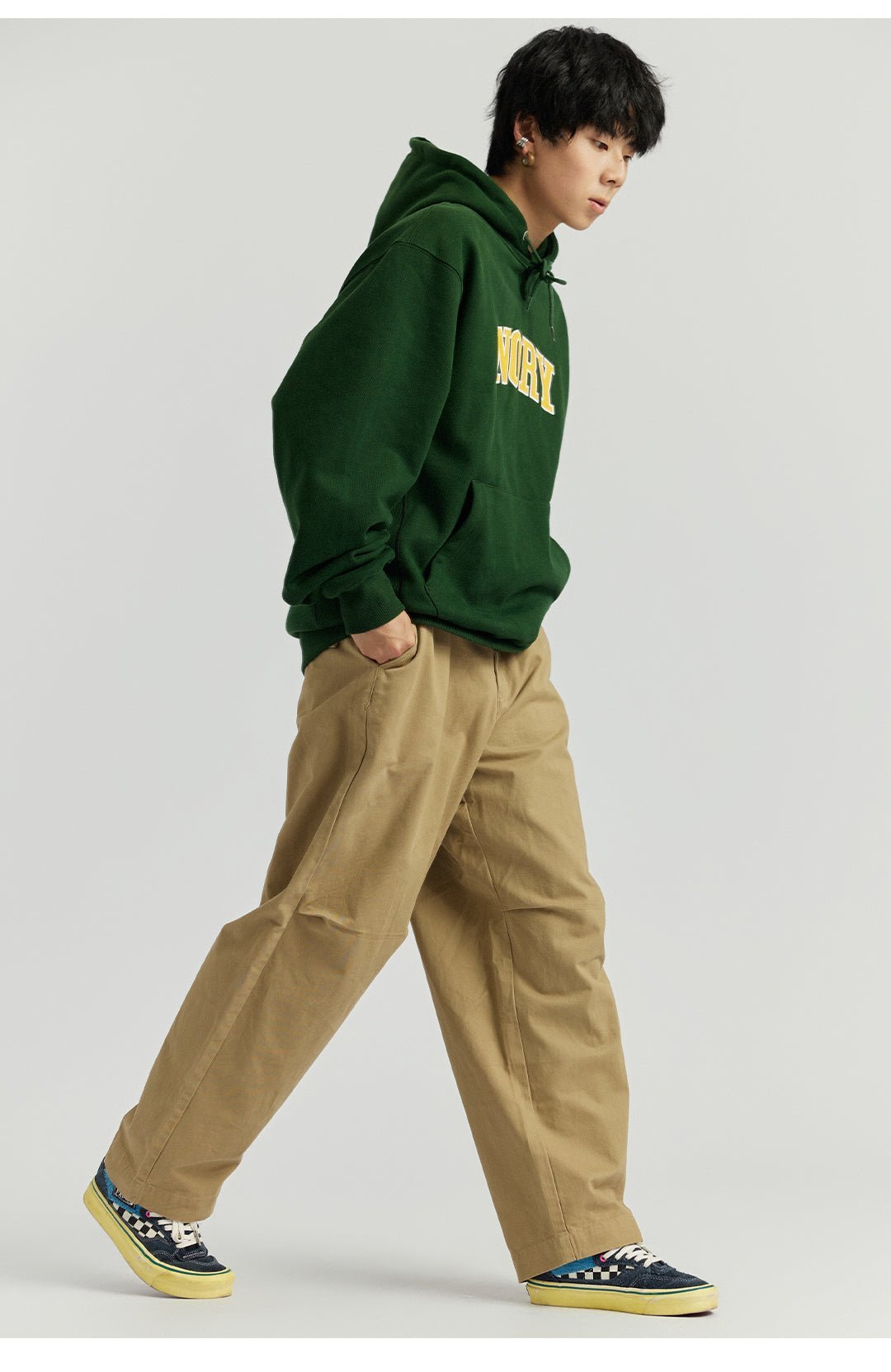 KNEE-PLEATED WASHED PANTS N00332