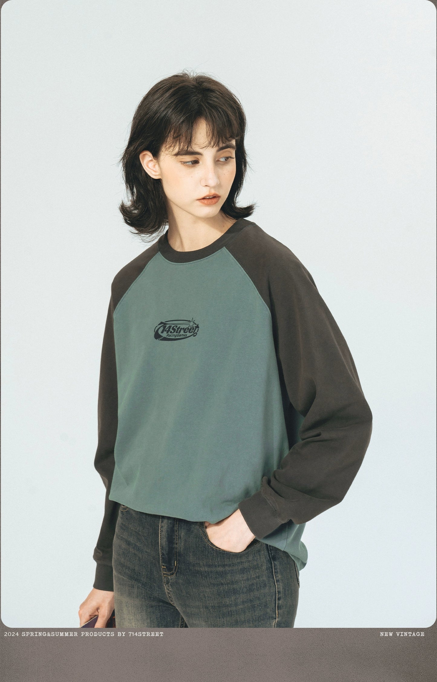 アメリカンレトロ ウォッシュド長袖Tシャツ S03215