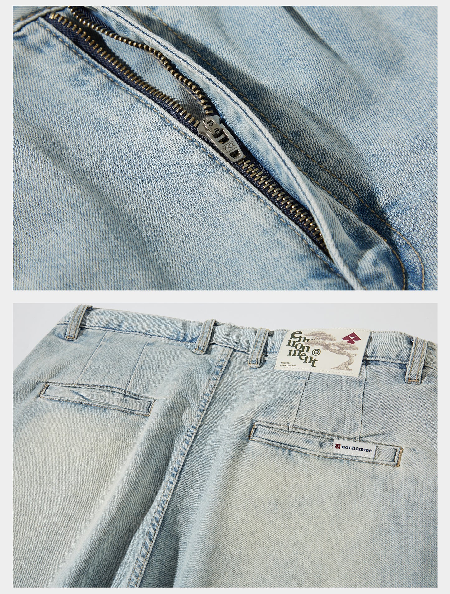 ォッシャブルインクスプラッシュルーズストレートレッグデニムパンツ R06161
