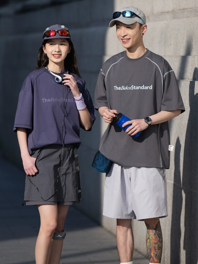 ルーズカジュアルスポーツ半袖Tシャツ男性 B042810