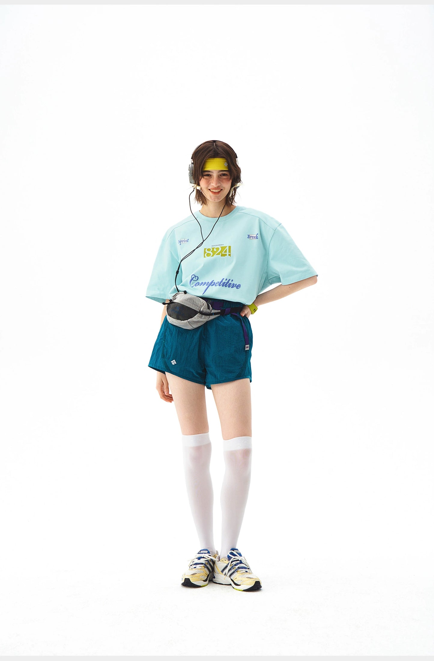 吸湿発散性コントラストレタープリントルーズ半袖Tシャツ N08175