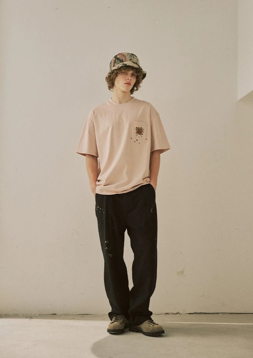 イントスプラッシュインクディストレストストレートパンツ N051411