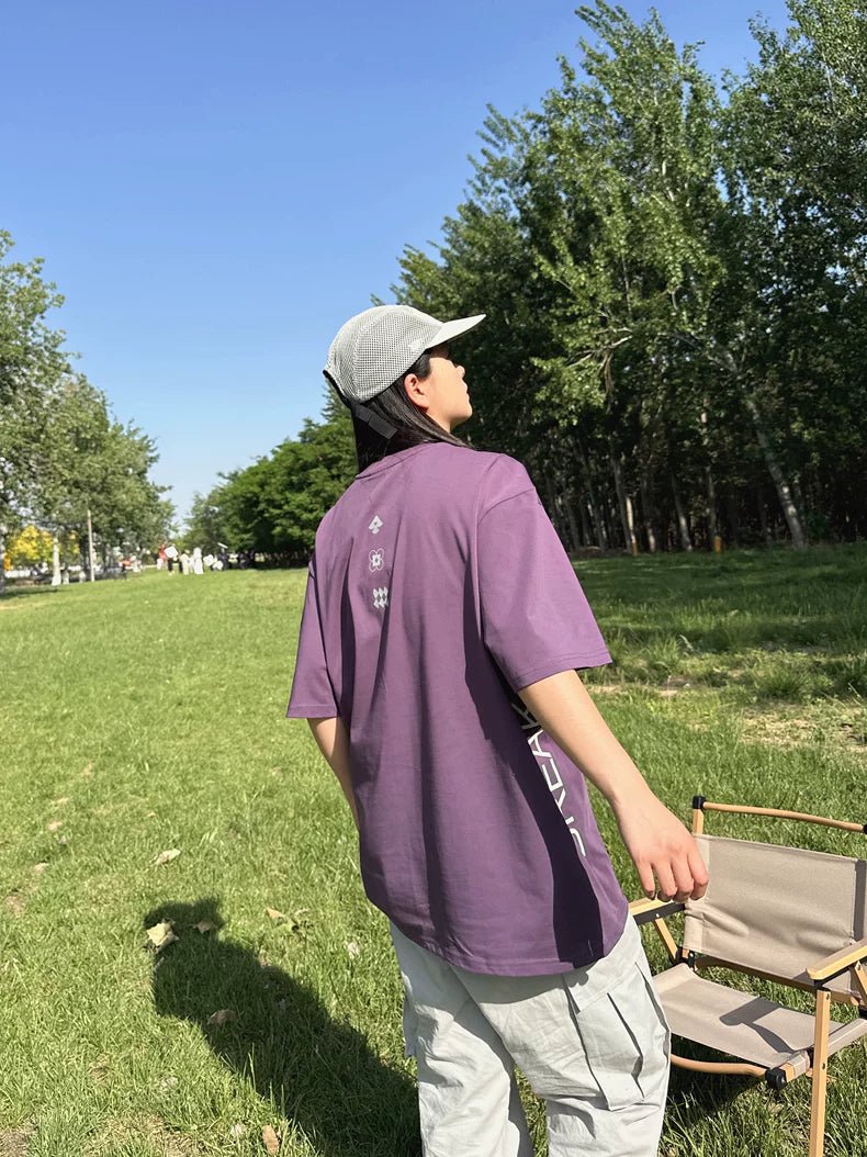吸湿発散性コントラストレタープリントルーズ半袖Tシャツ N08175