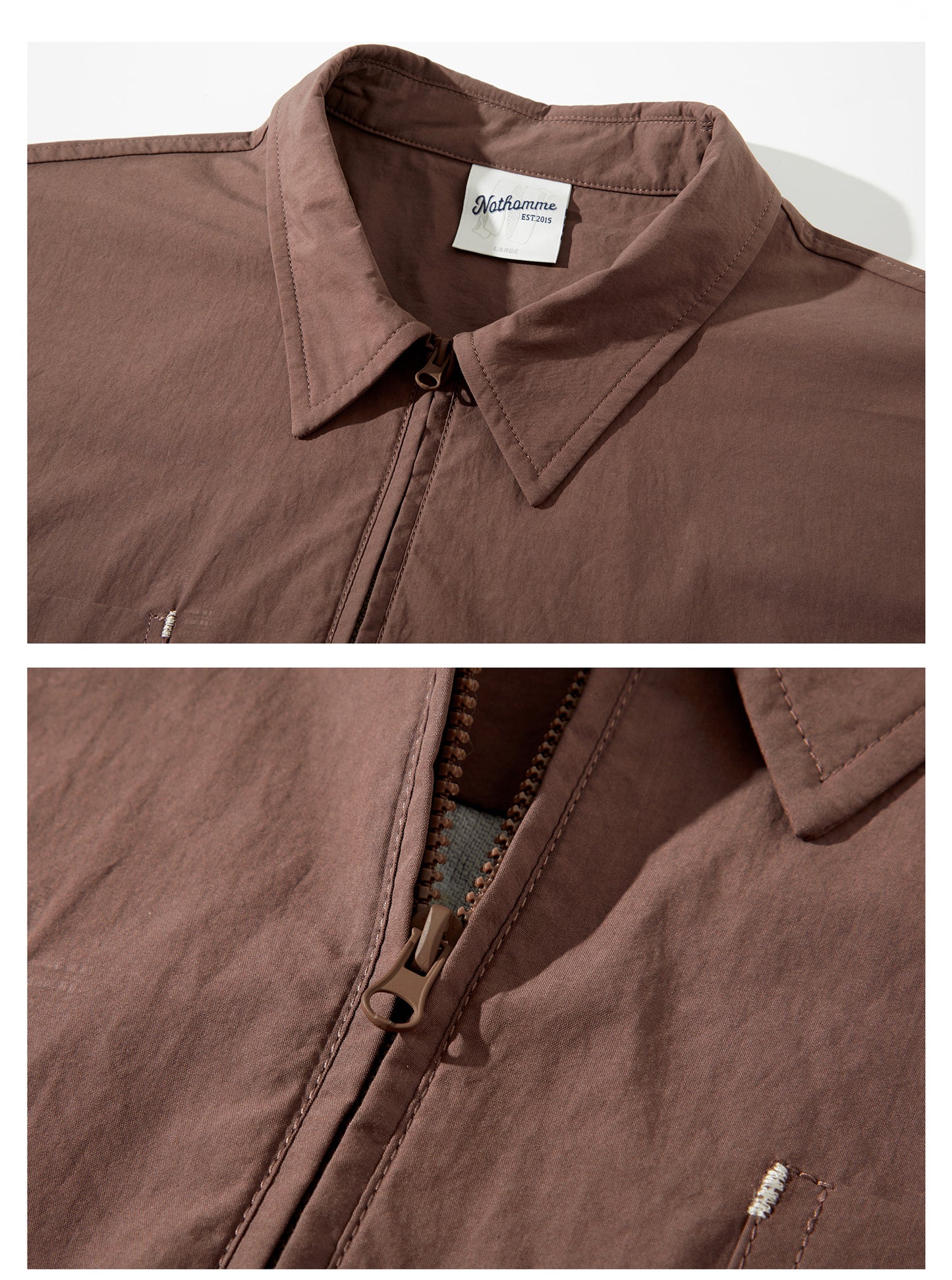 HALF ZIP COTTON SHORT SLEEVE SHIRT N69444