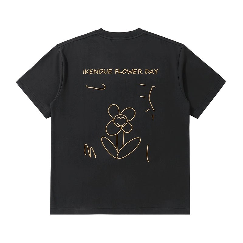 描画クルーネック半袖Tシャツ N051419