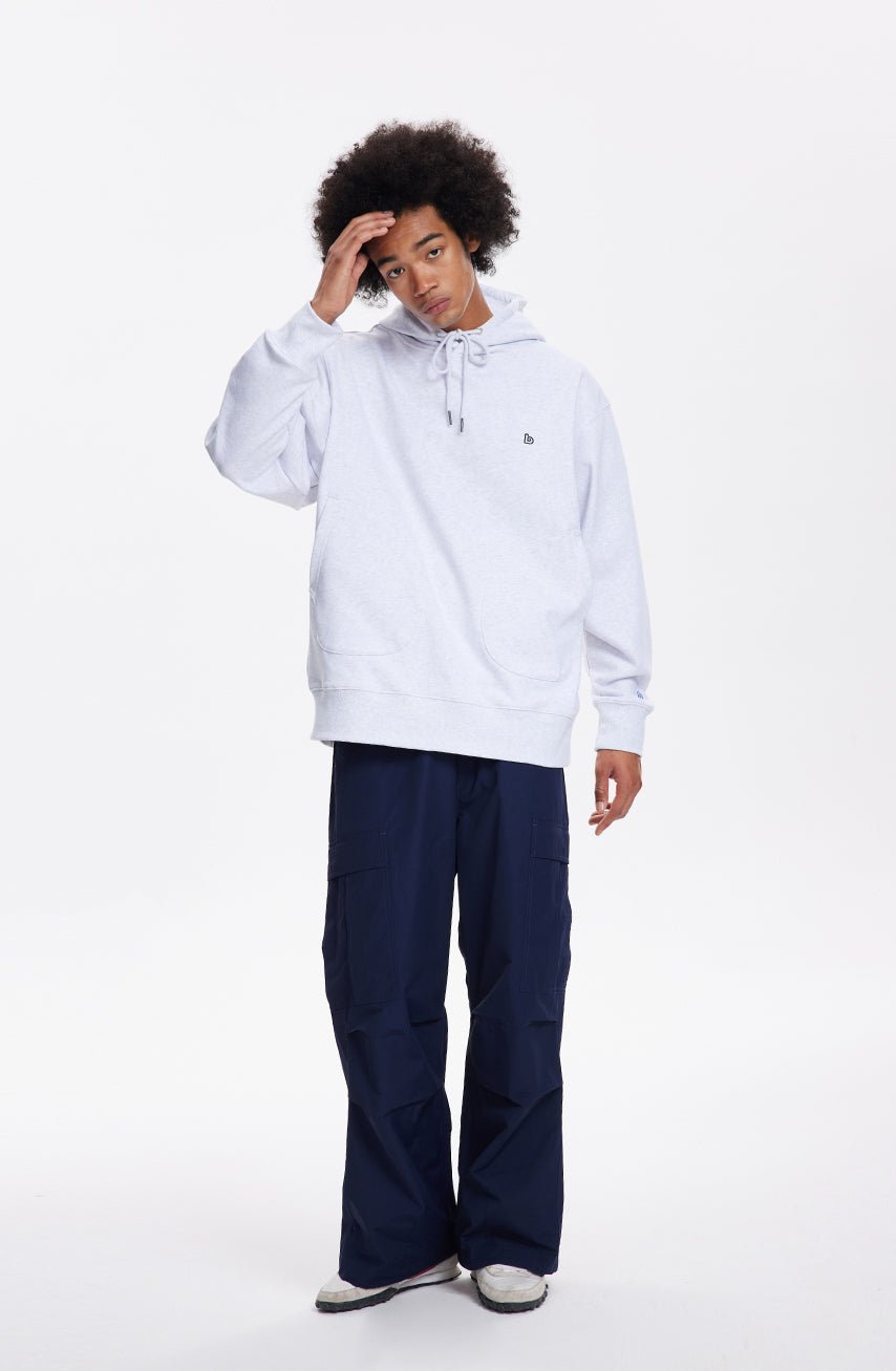 PLAIN BASIC LONG-SLEEVED PULLOVER HOODIE B37381