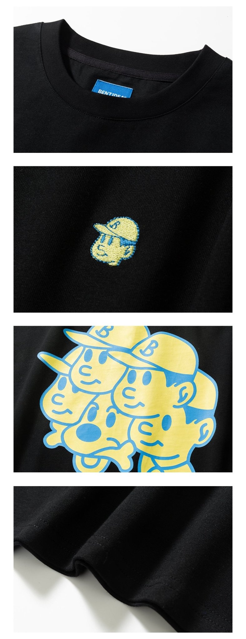 バックプリントクルーネック長袖Tシャツ B07121