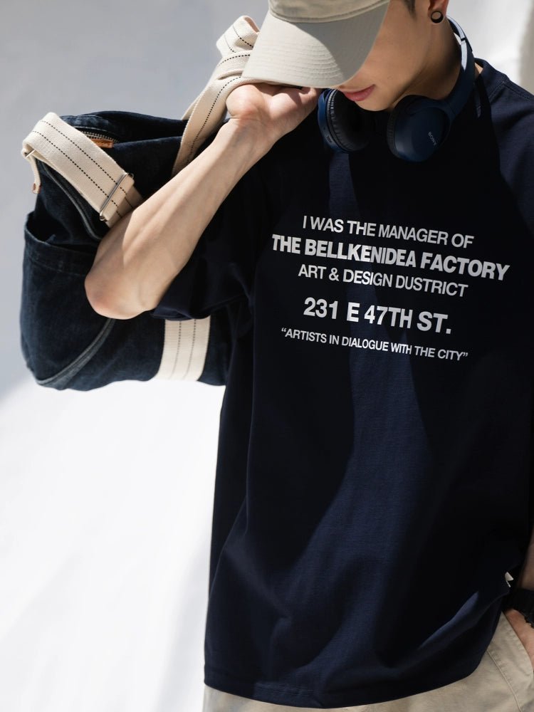 BELLKENIDEAアメリカンヴィンテージレタープリントデザインセンスシンプル人気万能ルーズ半袖Tシャツ夏 B08069