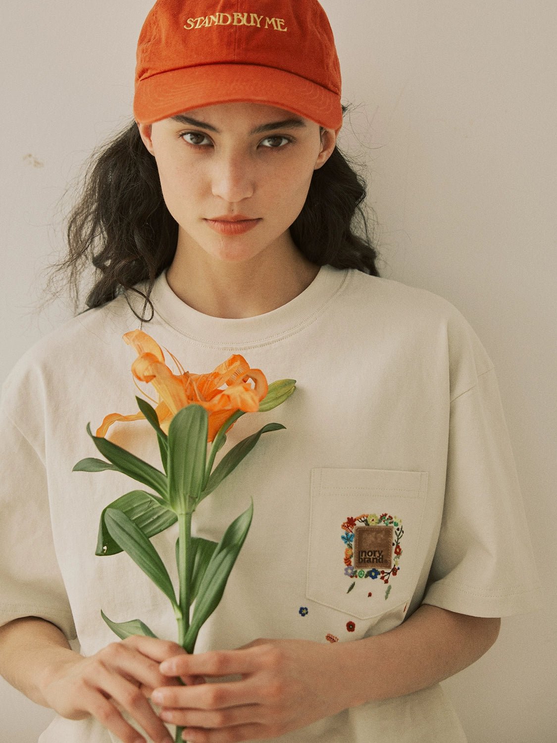 刺繍スモールポケットデザインTシャツ N051416
