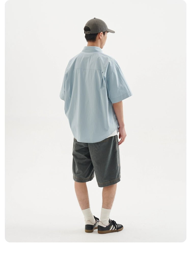 ルーズドロップショルダーシルエット半袖シャツ B050410