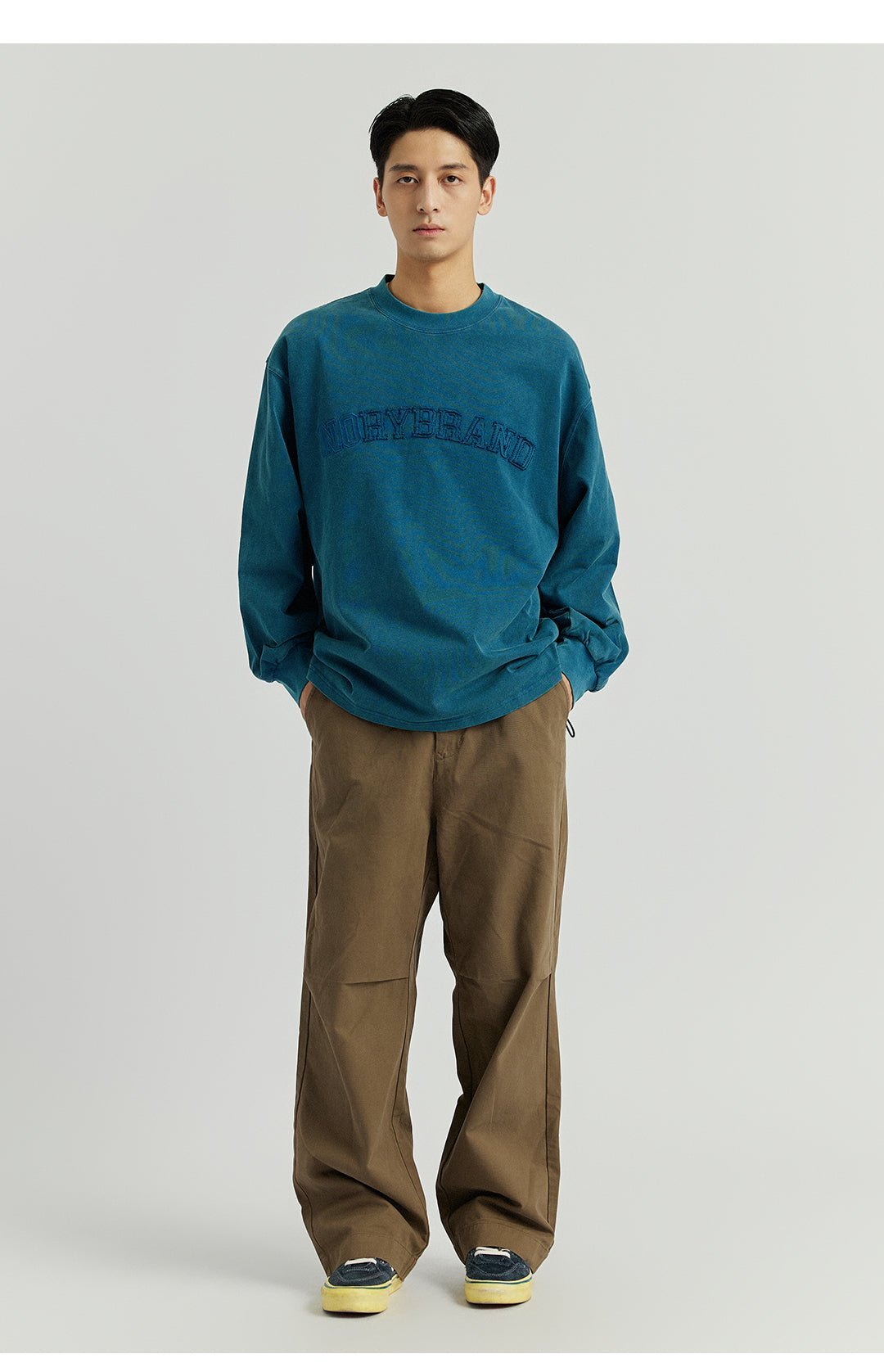 KNEE-PLEATED WASHED PANTS N00332