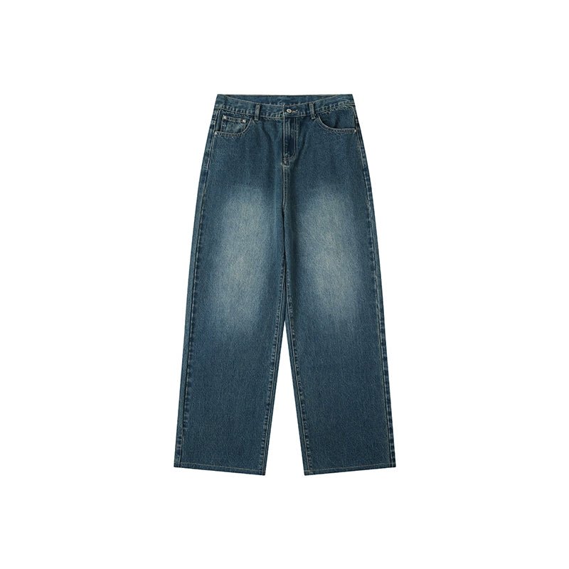 BLUE WASH STRAIGHT LEG WIDE JEANS C92211