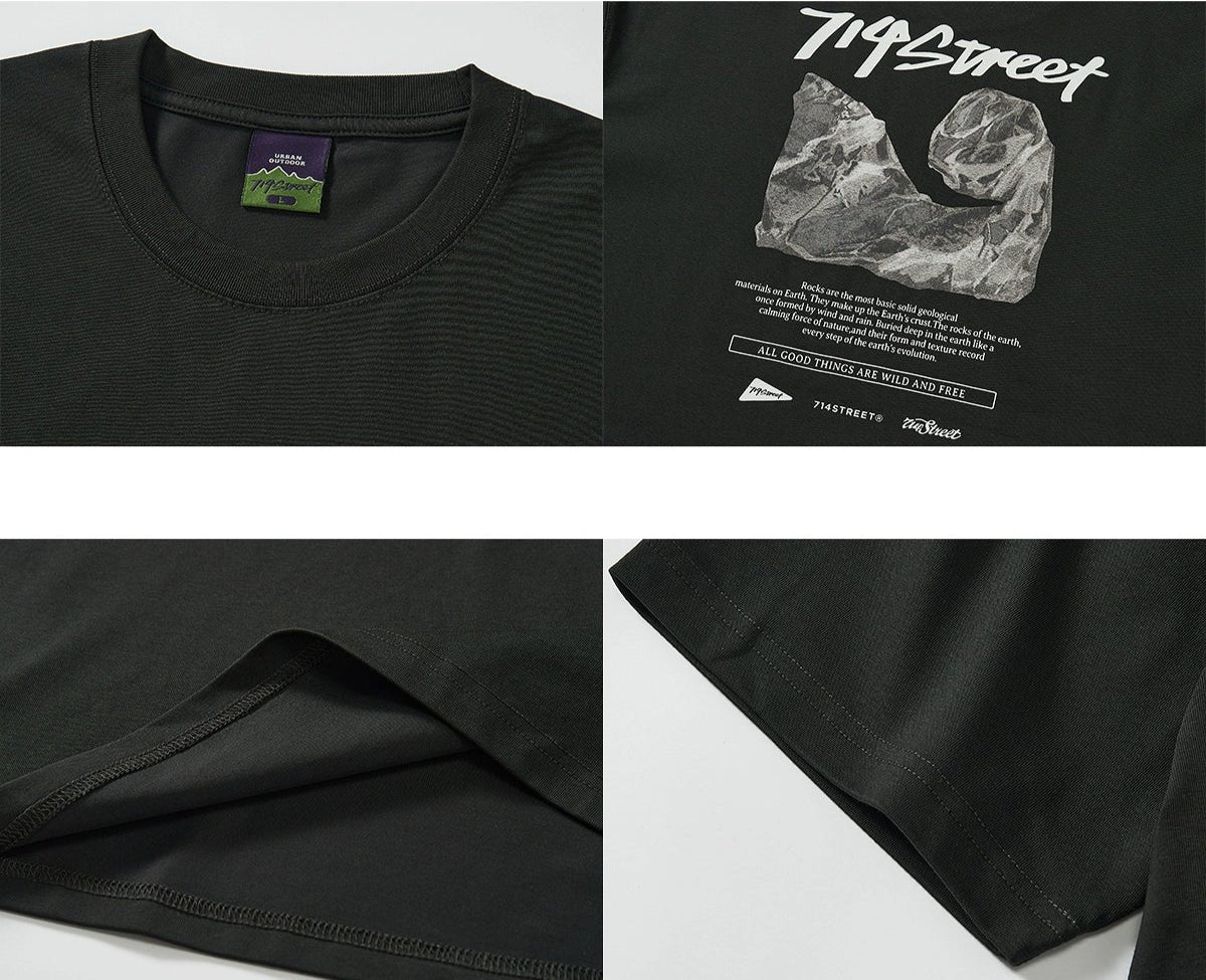 速乾性ロックプリントクールフィーリング半袖TシャツS050112